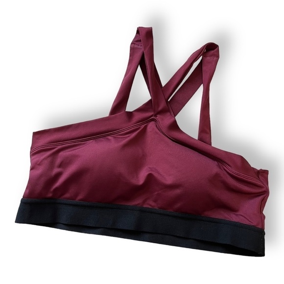 Due East Maroon Red Strappy Criss Cross Back Medium Impact Sports bra - Picture 5 of 5